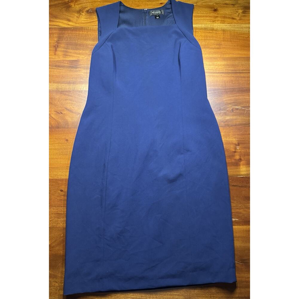 St. John Women’s Navy Career Office sleeveless Sheath dress size 12
